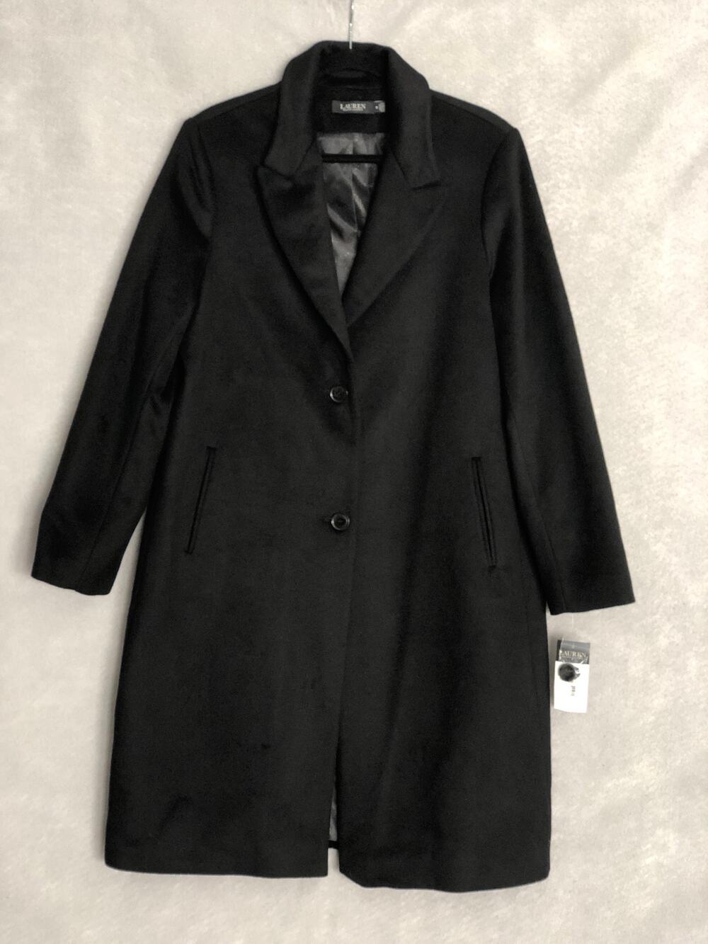 Lauren Ralph Lauren Wool-Blend Coat Women's Size 18 Black NEW